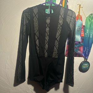 Weismanns medium adult mesh striped biketard